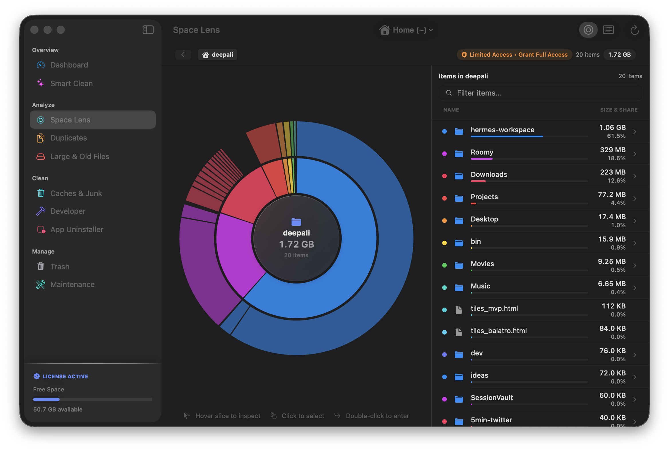 Disk Explorer Sunburst disk space visualizer with interactive concentric rings and file tree